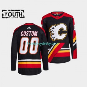 Dětské Hokejový Dres Calgary Flames Personalizované Adidas 2022-2023 Reverse Retro Černá Authentic